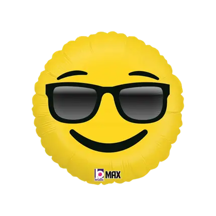 Ballon Emoji Jaune Lunettes Soleil ø45cm