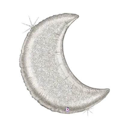 Ballon Lune Géante Argent Holographique 107cm