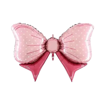 Ballon Noeud papillon à pois Rose 109cm