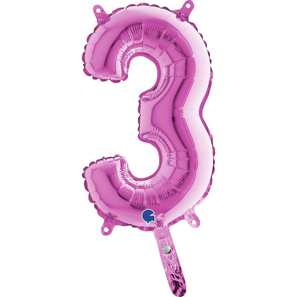 Ballon Anniversaire Chiffre 3 Rose 36cm Ballons Chiffres Rose Sur Sparklers Club