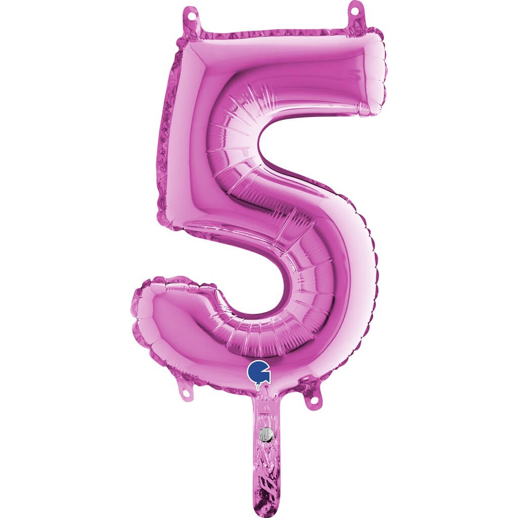 Ballon Anniversaire Chiffre 5 Rose 36cm Ballons Gonflables Sur Sparklers Club