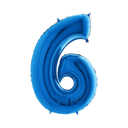 Numéro de ballon aluminium 6 ans Ballon aluminium bleu 86cm anniversaire  avec paille
