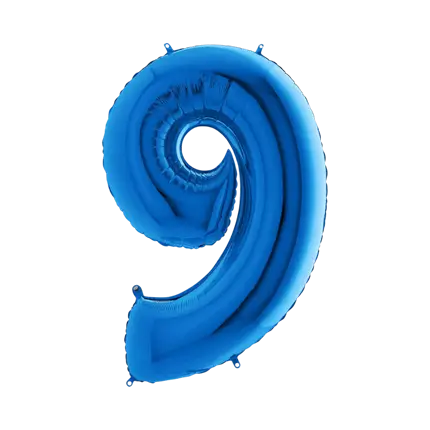 Ballon anniversaire chiffre 9 Bleu 102cm