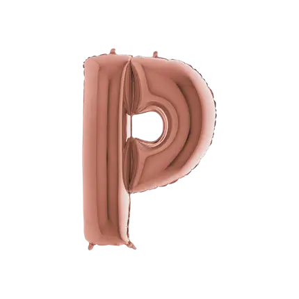 Ballon aluminium lettre P Or Rose 102cm