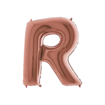 Ballon aluminium lettre R Or Rose 102cm