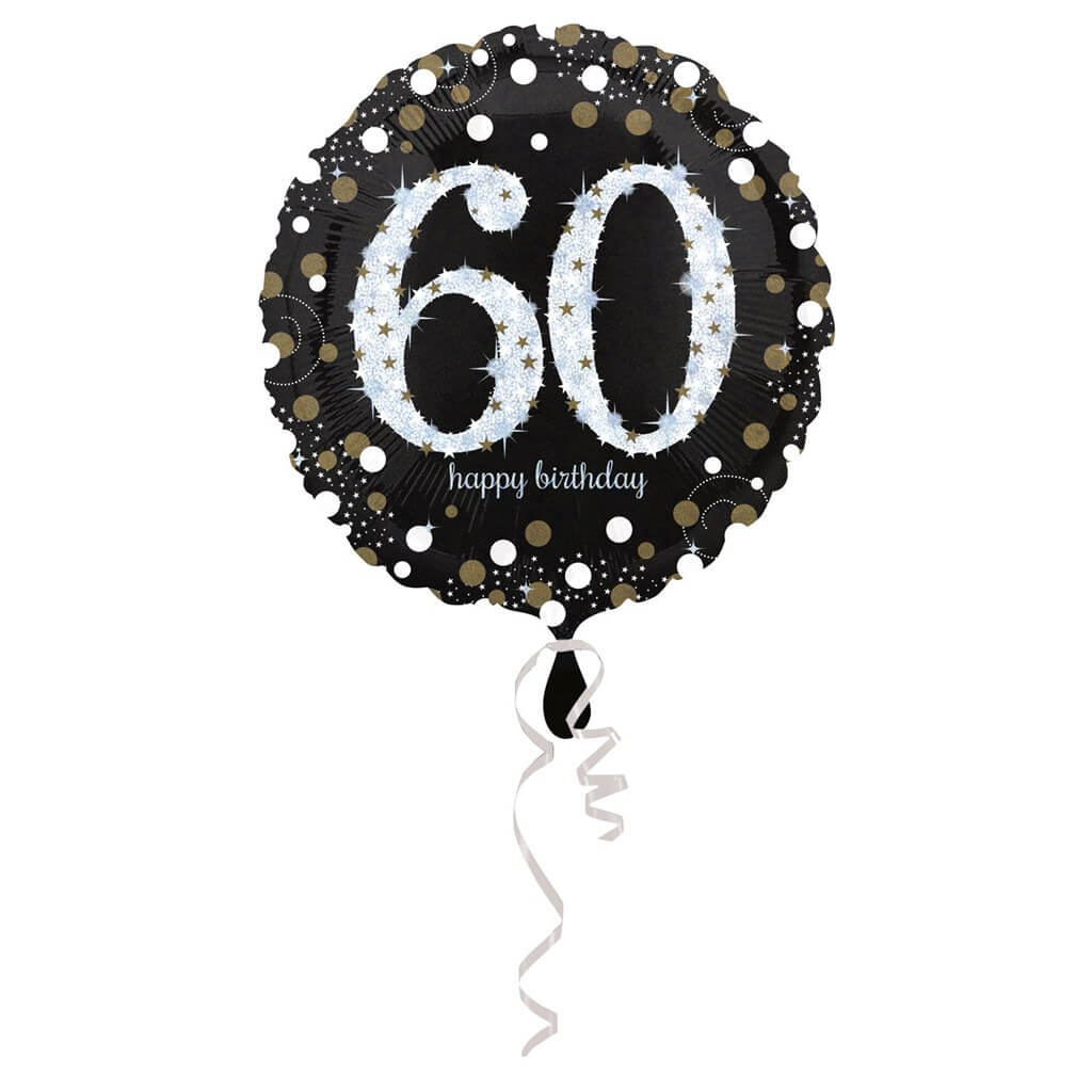 Assiette ronde 60 ans, Décoration de table anniversaire noir et or