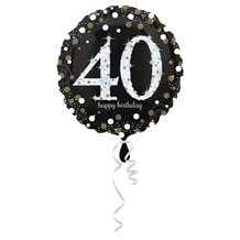 Ballon Blanc/Or 40ans ø45cm : Ballons 40 ans sur Sparklers Club