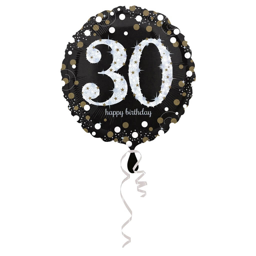 Ballon Anniversaire rond 30 ans argent : Ballons 30 ans sur