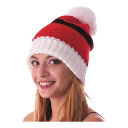 Bonnet de Noël en tricot rouge