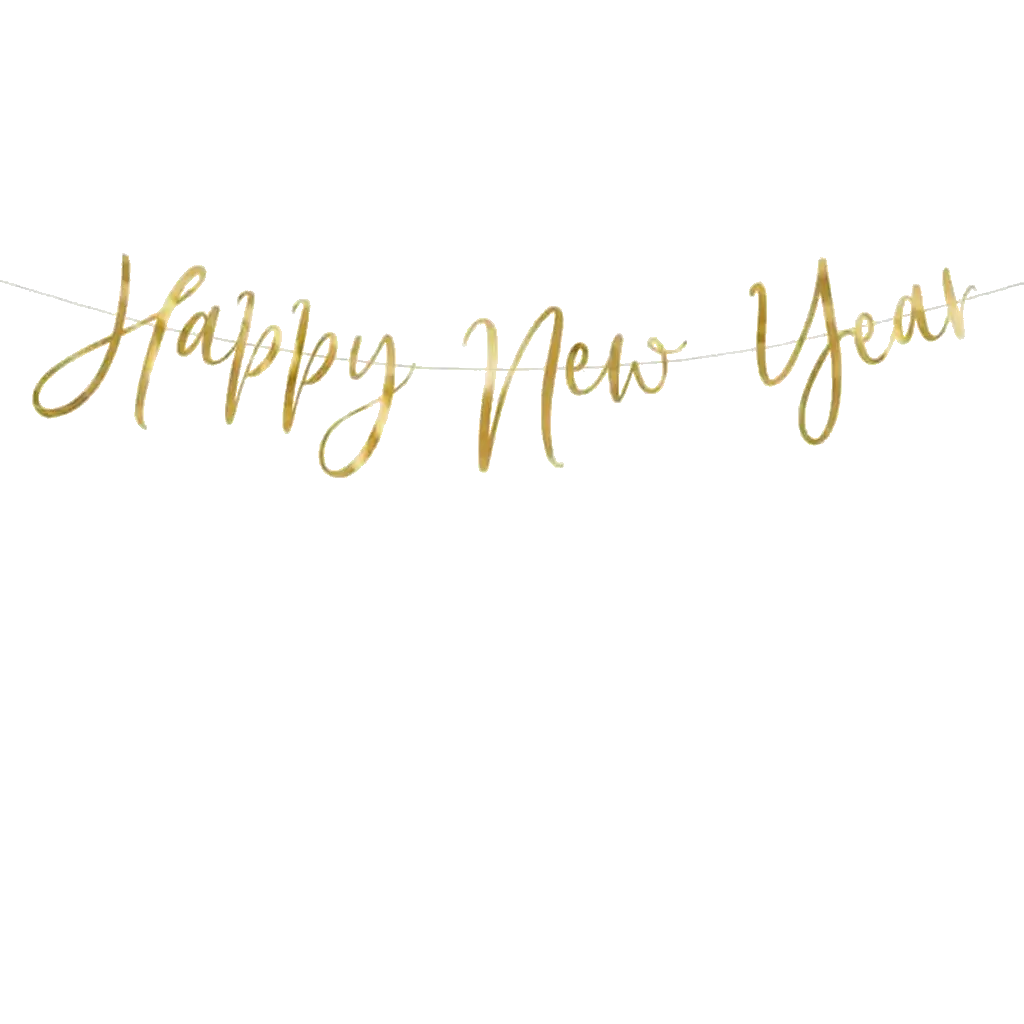 Guirlande Happy New Year Script Or