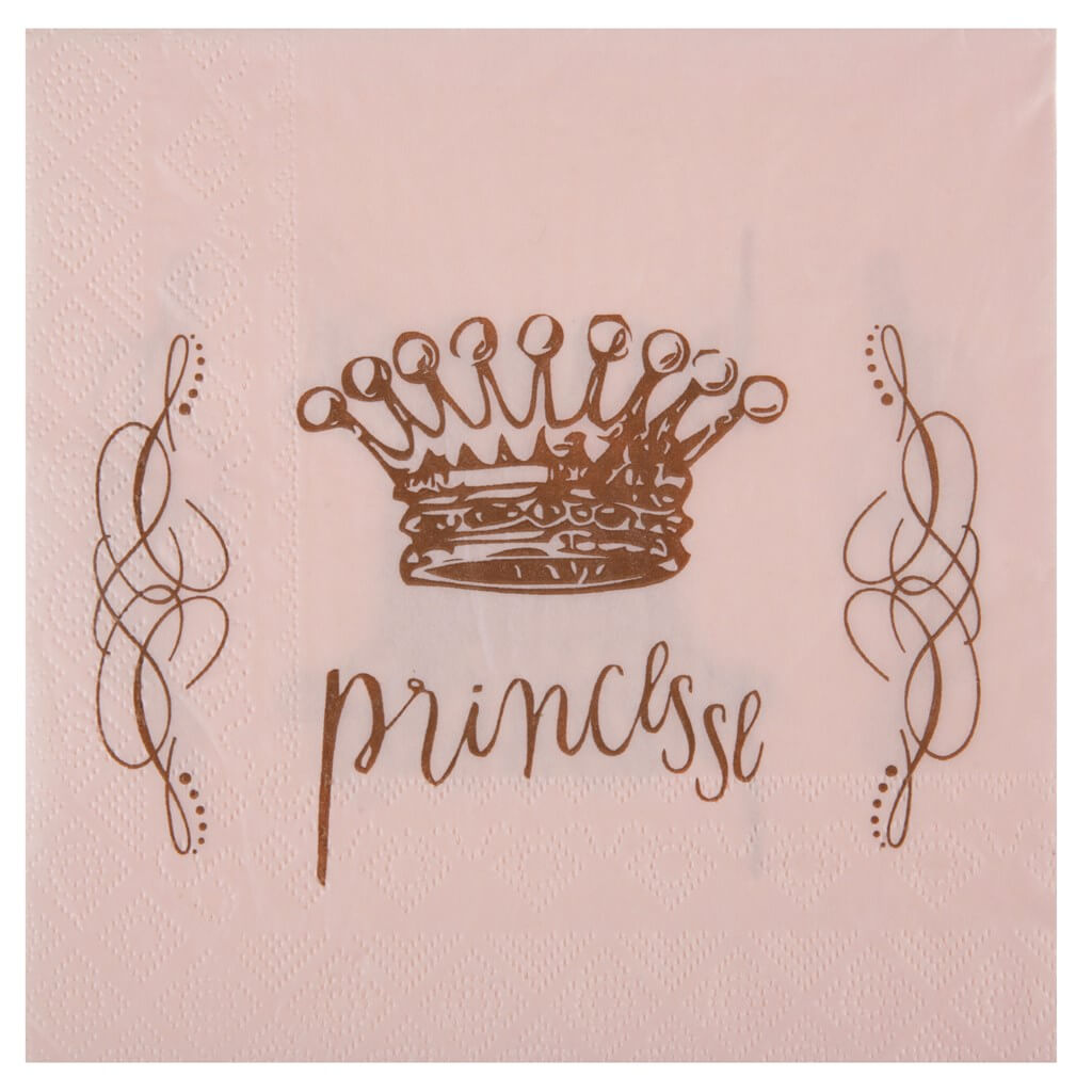 Serviette Couronne Princesse Rose (Lot de 20) : Anniversaire Princesse sur  Sparklers Club