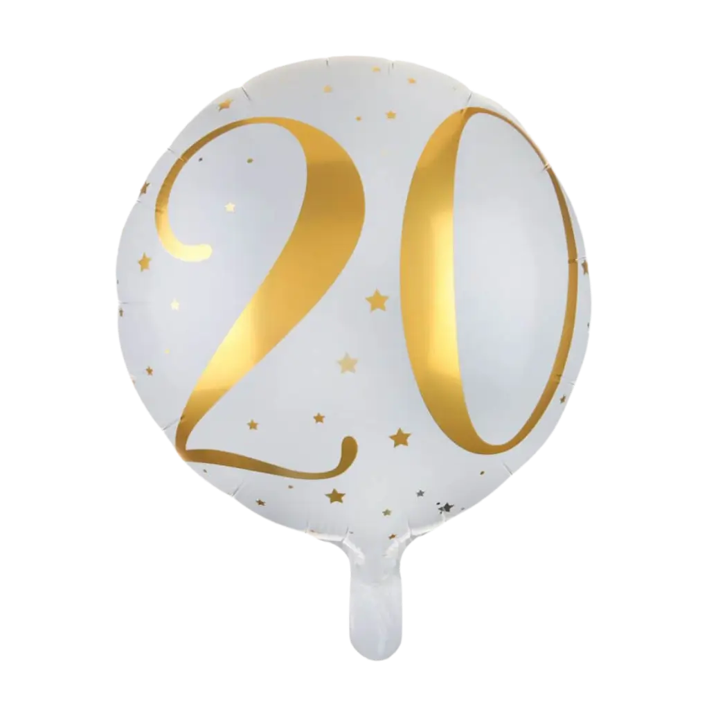 Pack 20 ans Or et Blanc - 20 personnes : Décorations anniversaire 20 ans -  Sparklers Club