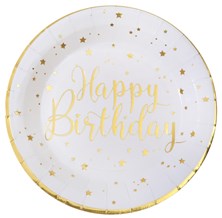 Assiette en carton Etincelante Or - ø22.5cm - Lot de 10 : Assiettes  d'anniversaire sur Sparklers Club