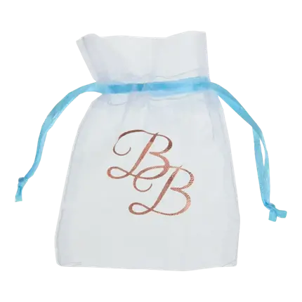 Sachet Organza BB Ruban Bleu (Lot de 6)