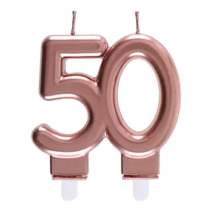 Bougie 50 ans Or rose 