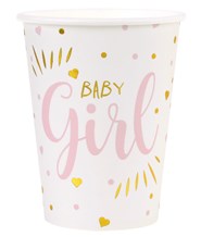 Gobelet en carton Hello Girl rose (lot de 10) : Vaisselle jetable baby  shower fille sur Sparklers Club