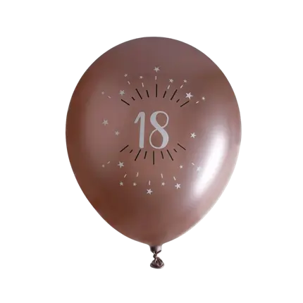 Ballon 18 ans Or Rose ø 30cm (lot de 6)