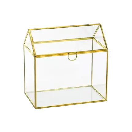 CAJA DE CRISTAL Y METAL