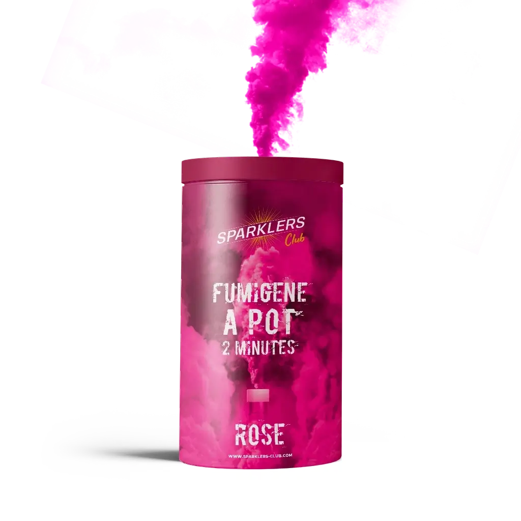 Gros pot fumigène 2 minutes Rose 