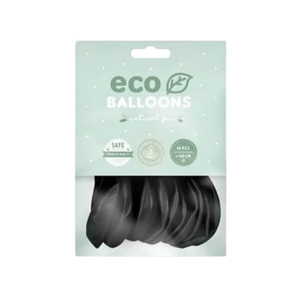 Lot de 10 Ballons de Baudruche Biodégradable Noirs