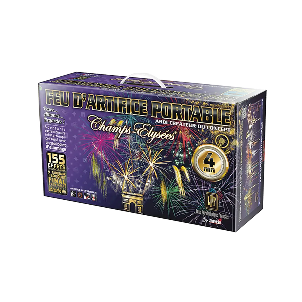 FEU D’ARTIFICE PORTABLE® LUXE PYROTECHNIQUE FRANÇAIS® 4mn