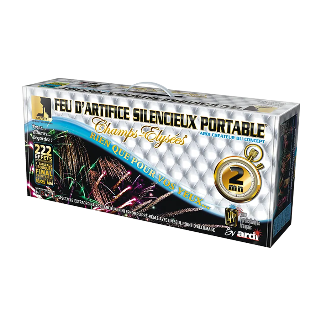 FEU D’ARTIFICE PORTABLE® LUXE FRANÇAIS SILENCIEUX - 2 min