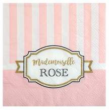 Assiette en papier Mademoiselle Rose - Lot de 10 : Assiettes