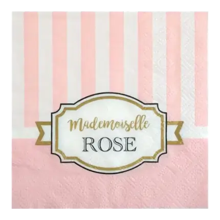 Serviette en papier Mademoiselle Rose - Lot de 20