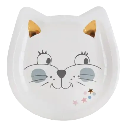 Assiette en carton Kitty Party ø18cm - Lot de 10