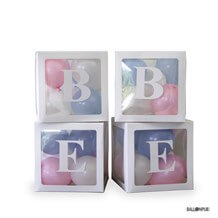 4 Cubes décoratifs à ballons BEBE ou BABY blanc REF/51728