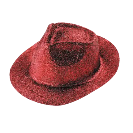 Chapeau Borsalino Paillette Rouge 