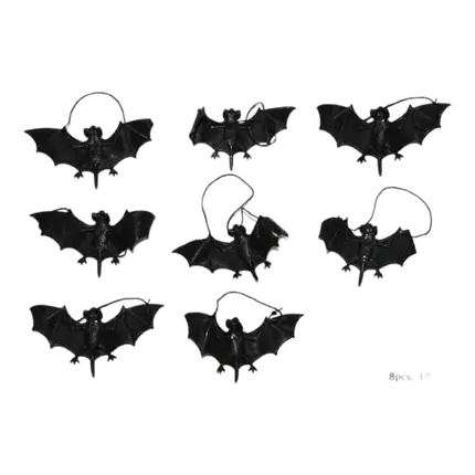 Lot de 8 Chauve-souris  halloween -  8cm