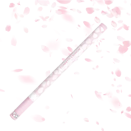 Canon confettis 80cm pétales roses couleur blanc