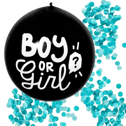 Ballon confettis 'Boy or Girl' CONFETTIS BLEUS