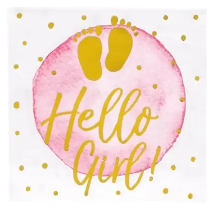 Serviettes en papier "Hello Girl" roses (lot de 20)