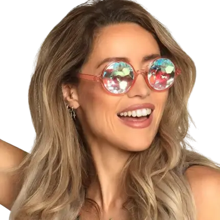 Lunettes Rondes rose Kaléidoscope