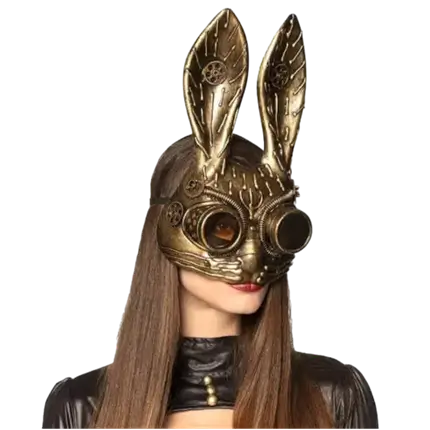 Masque de Lapin Steampunk cuivré