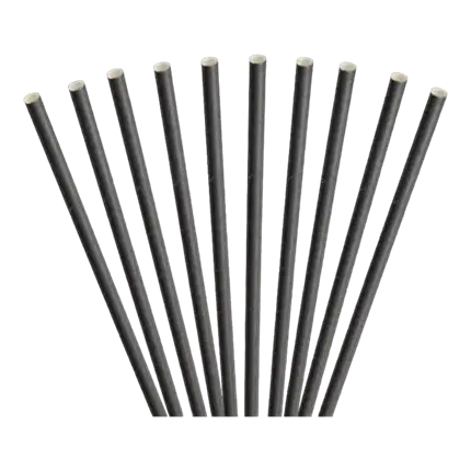 Paille papier noire 23cm /ø8mm (100 pcs)