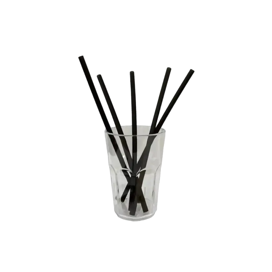 Paille de riz noire 21,5cm ø 6mm (Lot de 100 pailles) 