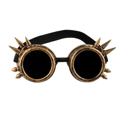 Lunettes Steampunk dorées avec pics