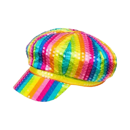 Casquette Rayée Multicolore à Paillette