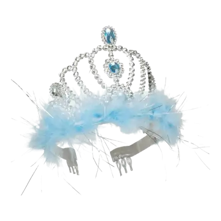 Couronne de Princesse avec Plumes Bleues