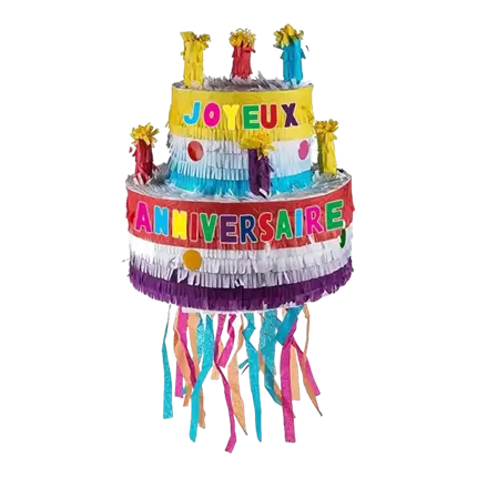 Pinata Gateau d'Anniversaire - 28x28x28cm