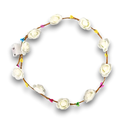 Couronne de Fleurs blanches Lumineuse (LED Multicolore)