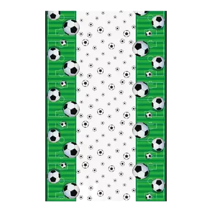 NAPPE FOOTBALL BLANC & VERT - 137X213CM