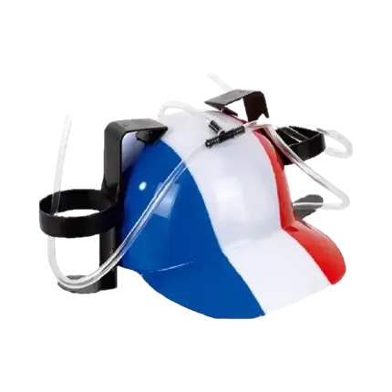 CASQUE BLEU BLANC ROUGE + PORTE GOBELET