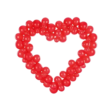 Guirlande de ballons + Support - Coeur Rouge - 160cm