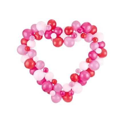 Guirlande de ballons + Support - Coeur Rose/Rouge - 160cm