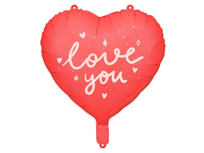 Folienballon - Rotes Herz LOVE YOU - 45cm