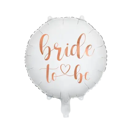 Ballon en Aluminium - Bride Blanc & Or Rose - 45cm